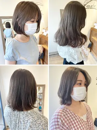 ミディアム カラー 🩰オリーブ/ ベージュ松本咲花🩰のヘアスタイル