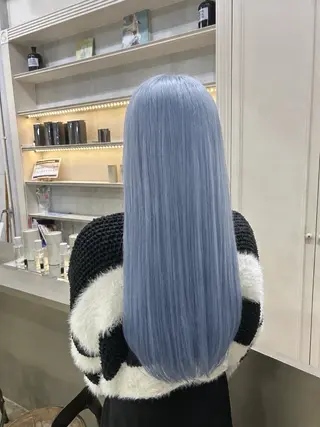 ロング カラー 髪質改善×ハイトーン レイヤー天神美容室のヘアスタイル