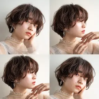 ショート カラー パーマ レイヤー／似合わせ TAKUYAのヘアスタイル