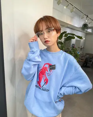ショート カラー メンズカット メンズパーマのヘアスタイル