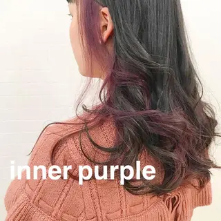 ロング カラー オリーブ/アッシュ やわらか透明感カラーのヘアスタイル