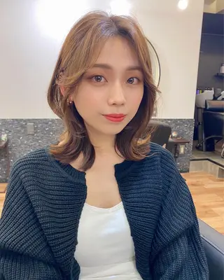 ミディアム カラー 似合わせレイヤー 🇰🇷荒木洋文のヘアスタイル