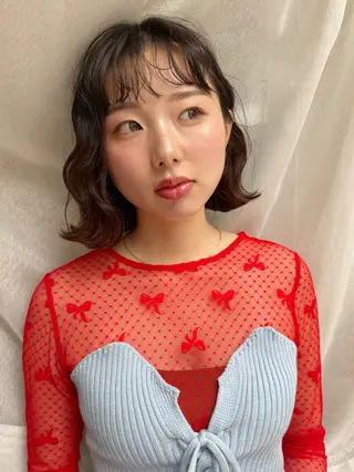 ミディアム パーマ 韓国風パーマ/ヘア セット/店長みづきのヘアスタイル