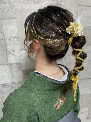 セミロング ヘアアレンジ Achieve 三ノ宮のヘアスタイル