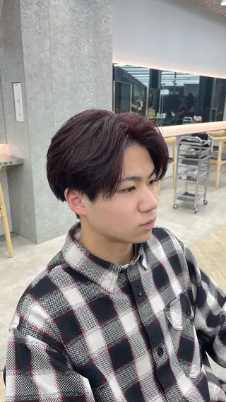 ショート カラー パーマ メンズ キッズ 栄💗レイヤーカット ｜パーマ｜haruのヘアスタイル