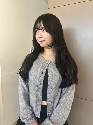 ロング カラー 顔まわりカット/透け カラー/Memi🎀のヘアスタイル