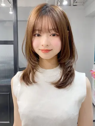 セミロング カラー レイヤー×髪質改善✨ 渋谷/佐藤侑哉のヘアスタイル