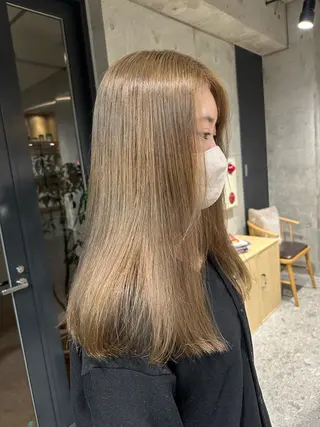 ミディアム ︎🤎W color MIYU‎🤎のヘアスタイル