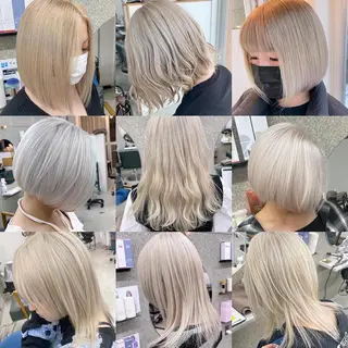 ミディアム カラー Lull1人美容室 バレイヤージュのヘアスタイル