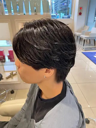 メンズ 白髪ぼかしデザイン ハイライト/宮本純登のヘアスタイル