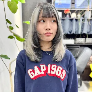 ミディアム カラー ケアブリーチ×ハイト ーン専門/SHOTAのヘアスタイル