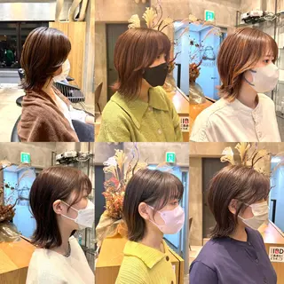 セミロング 縮毛矯正・似合わせ タナカ レイヤのヘアスタイル