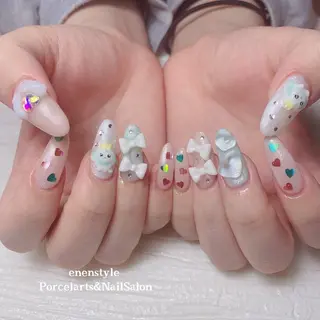 ミディアム ネイル 🐾enen style 🐾のネイルデザイン