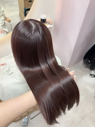 セミロング カラー 髪質改善/韓国ヘア/ 赤み消し/sahoのヘアスタイル
