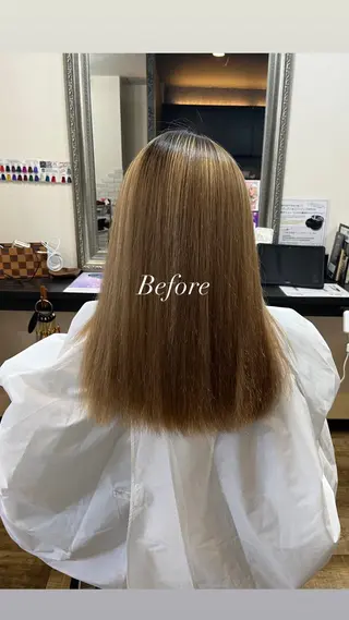 セミロング きむえり/髪質改善 /うねり広がり改善のヘアスタイル