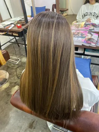 ロング カラー ヘアアレンジ 【艶髪×韓国風】 毛流れ職人 RYOのヘアスタイル