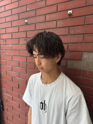 ミディアム メンズ 柏メンズカットパーマ NO.1タイチのヘアスタイル