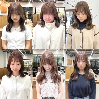 セミロング カラー ヘアアレンジ ena/ブリーチなし 透明感・レイヤー🎀のヘアスタイル