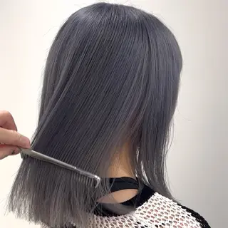 ミディアム 透明感ハイトーン特化 /ケアブリーチ/莉駒のヘアスタイル