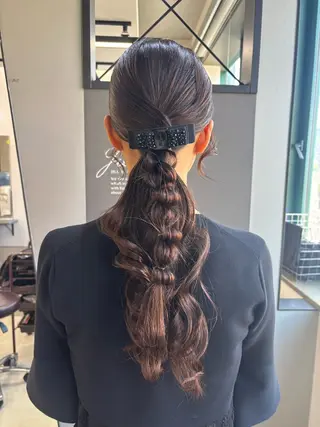 ロング ブリーチなしWカラー ヘアセット菜希のヘアスタイル