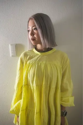 ミディアム カラー 💖艶ハイトーン髪質 改善💖ケンシンのヘアスタイル