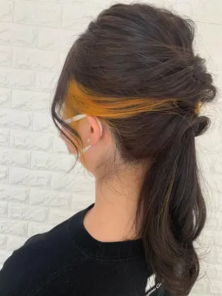 セミロング カラー 福森 みずきのヘアスタイル