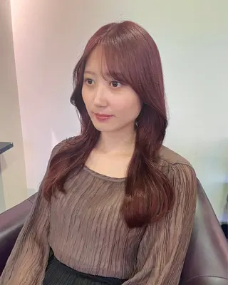 ロング カラー こまつ まりやのヘアスタイル