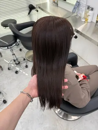 ロング カラー 中韓レイヤー/ ブラウン🤎はやとのヘアスタイル