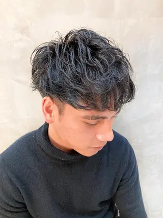 ショート パーマ メンズ 波巻きスパイラルパー マ/シャドウパーマ駿のヘアスタイル