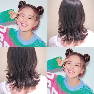 ミディアム カラー パーマ ヘアアレンジ 【似合うが見つかる】 Hanaのヘアスタイル