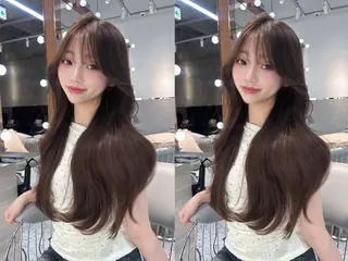 セミロング カラー ✨レイヤー/韓国 /✨ヘア山下　遥のヘアスタイル