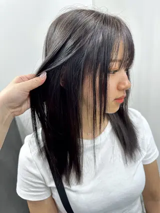 セミロング カラー さあや 【透け感/艶感】のヘアスタイル