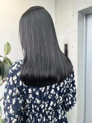 セミロング カラー パーマ ヘアアレンジ 透明感/オリーブ/ グレージュ/YUKAのヘアスタイル