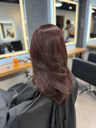 ロング カラー ヘアアレンジ レイヤー×透明感カラ ーHAYATOのヘアスタイル