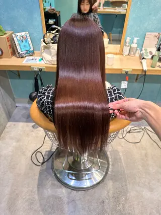 ロング カラー 縮毛矯正 髪質改善 韓国風レイヤー 吉田のヘアスタイル