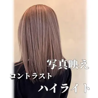ミディアム カラー 艶カラー/エクステ/ 藤原リックのヘアスタイル