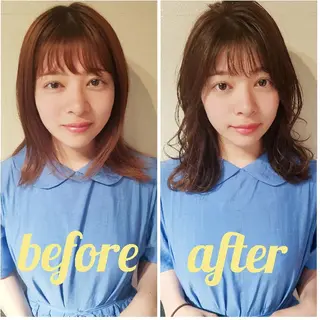 ミディアム [店長]カラーが好評 　小林のヘアスタイル