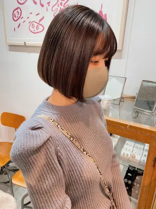 ショート カラー ブリーチなしカラー/ 髪質改善/寺門束のヘアスタイル