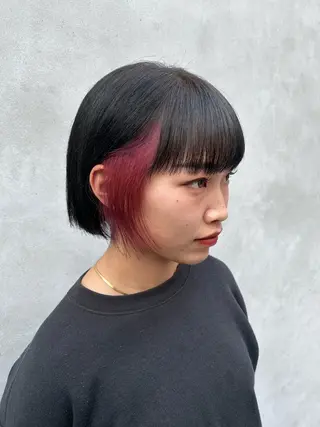 ショート カラー 切りっぱなしBOB 職人💜Anzuのヘアスタイル