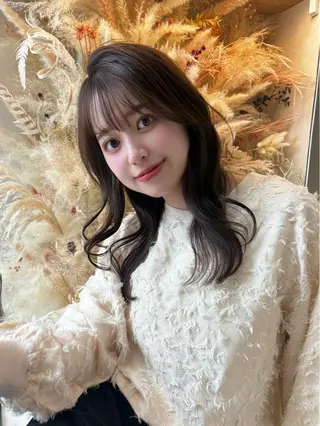 セミロング カラー パーマ ヘアアレンジ メンズ 🤍韓国風レイヤー/ 艶髪🤍鳥越美羽のヘアスタイル