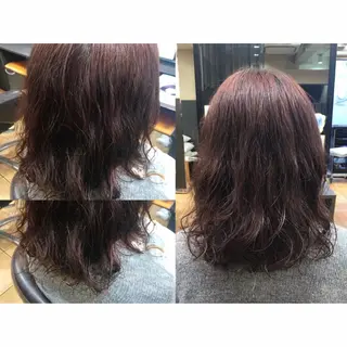 ミディアム カラー パーマ 🫧透け感⋆艶髪💎 山口アヤカのヘアスタイル
