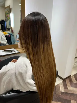 ロング 髪質改善/マツパ 垢抜け透明カラー衣笠のヘアスタイル