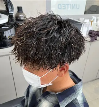 ミディアム パーマ メンズ 横浜駅メンズパーマ師 🌀岩﨑弘成🌀のヘアスタイル