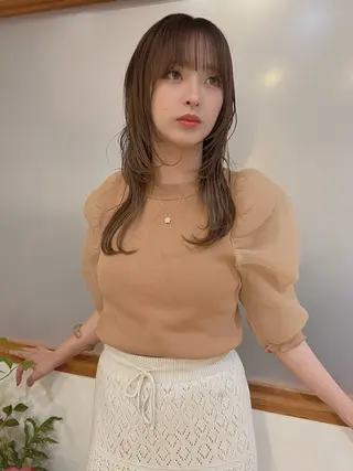 セミロング 【⭐️レイヤーカット 髪質改善⭐️】長谷川のヘアスタイル
