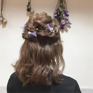ミディアム ヘアアレンジ 🪐脱白髪染め 🪐松尾菜々美のヘアスタイル