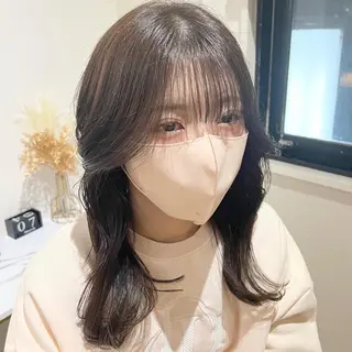 セミロング カラー ヘアアレンジ 髪質改善/韓国ヘア 顔まわり特化yutoのヘアスタイル