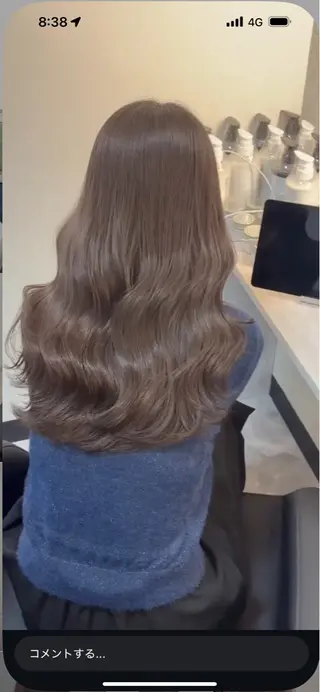 カラー 韓国風レイヤーカラー ライムのヘアスタイル