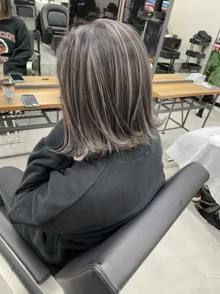 ミディアム ヘアアレンジ カラー 女性専用サロン梅田 髪質改善カラーakiのヘアスタイル