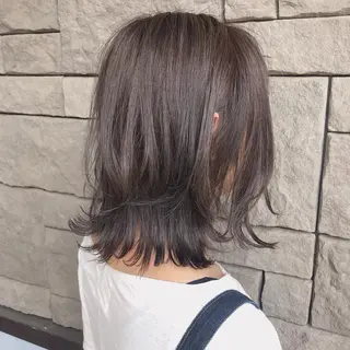 ミディアム カラー 店長/mao/ 前髪/顔周りカットのヘアスタイル