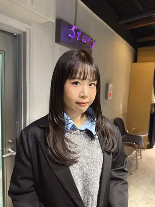 ロング カラー NANAMI🩵 大人可愛い韓国ヘアのヘアスタイル